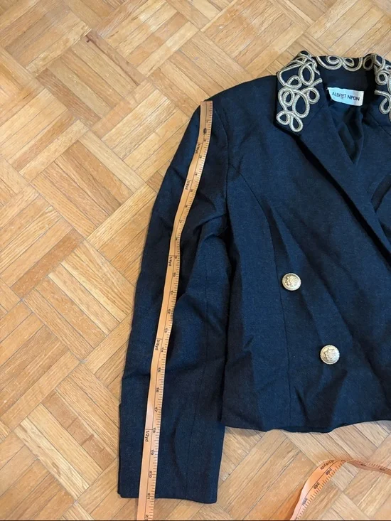 Albert Nipon Double-Breasted Embellished Collar Jacket - Picture 6 of 15